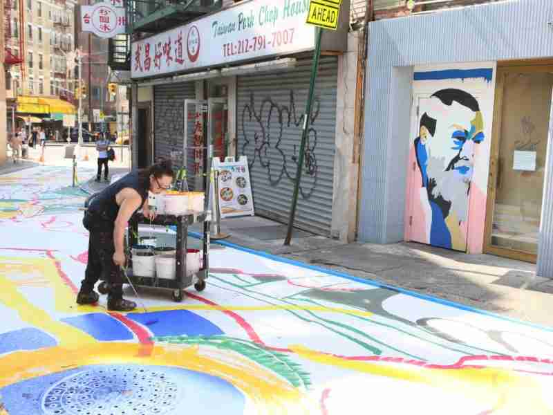 THE ARTIST CHEN DONGFAN TRANSFORMED CHINATOWN’S DOYERS STREET INTO A FLOWERY, FRIENDLY DRAGON